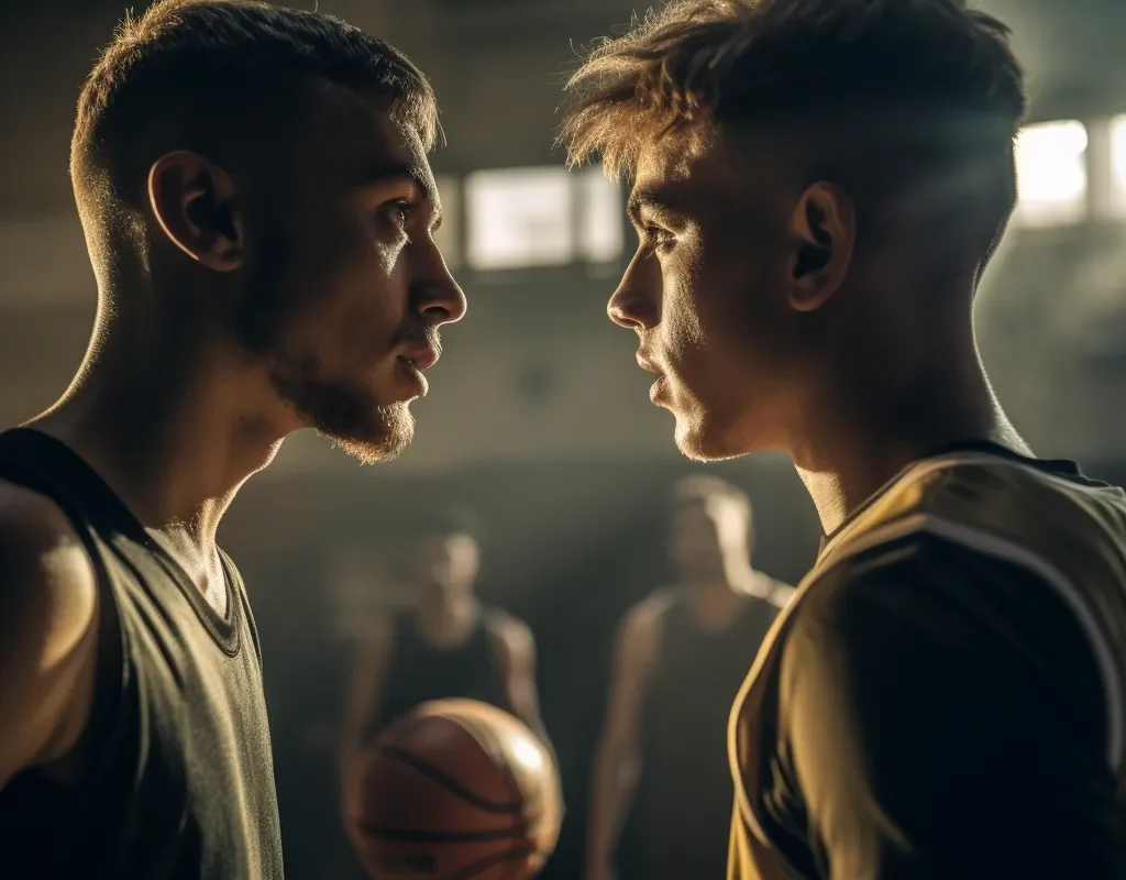 фото футболист и баскетболист напротив друг друга